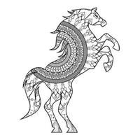 coloriage cheval mandala vecteur