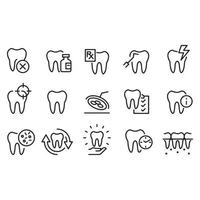 icônes de santé dentaire et dentaire vecteur