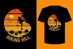 conception de t-shirt rétro vintage de colline de randonnée vecteur