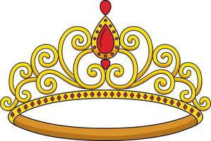 princesse couronne dessin coloré clipart vecteur