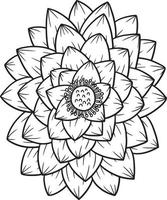 coloriage de lotus pour adultes vecteur