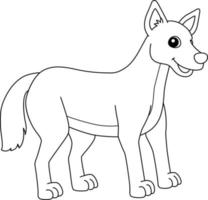 Coloriage animal dingo isolé pour les enfants vecteur
