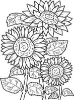 coloriage de tournesol pour adultes vecteur