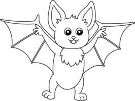 Coloriage animal chauve-souris isolé pour les enfants vecteur