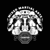 emblème d'arts martiaux mixtes mma vecteur
