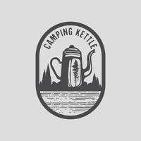 logo de la bouilloire de camping vecteur