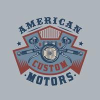 insigne vintage de moto personnalisée vintage vecteur