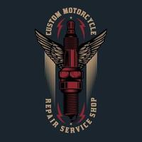 insigne vintage de moto personnalisée vintage vecteur