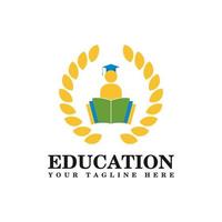 concept de conception de logo d'éducation colorée vecteur