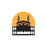 kaaba à la mecque pour hajj et umrah logo design vecteur icône illustration graphique idée créative