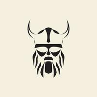 viking ligne noire style logo vecteur icône symbole illustration design minimaliste