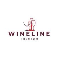 verre à vin avec style de ligne logo vecteur icône symbole illustration design