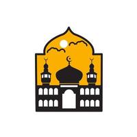 mosquée islamique logo vecteur icône symbole conception illustration
