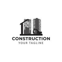 construction bâtiment logo vecteur icône symbole illustration conception