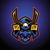 les modèles de logo de la mascotte ronin vecteur