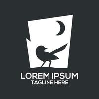 modèles de logo de nuit d'oiseau vecteur