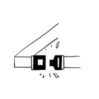 main dessinée doodle ceinture de sécurité icône illustration vecteur isolé