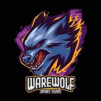 logo loup ou loup-garou pour le logo de l'équipe ou le basket-ball et les sports vecteur