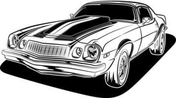 illustration vectorielle de voiture noir et blanc pour la conception conceptuelle