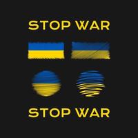 arrêtez la guerre, le drapeau de l'ukraine est défini dans le style d'esquisse. ensemble de drapeaux de pays vecteur