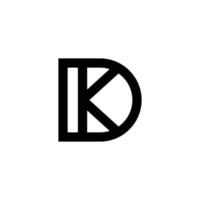 création de logo lettre dk ou kd vecteur