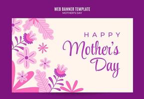 bannière web rétro de la fête des mères heureuse pour l'affiche, la bannière, l'espace et l'arrière-plan des médias sociaux vecteur