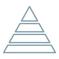 pyramide, ligne, deux, couleur, icône vecteur