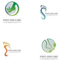 modèle de logo d'icône de pied et de soins soins de santé du pied et de la cheville
