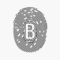 concept de sécurité numérique de crypto-monnaie, illustration vectorielle d'ADN d'empreintes digitales.