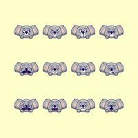 ensemble d'emoji émoticône koala mignon vecteur