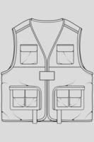 vecteur de dessin de contour de sac de gilet de poitrine, sac de gilet de poitrine dans un style de croquis, contour de modèle de formateurs, illustration vectorielle.