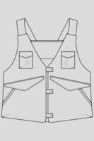 vecteur de dessin de contour de sac de gilet de poitrine, sac de gilet de poitrine dans un style de croquis, contour de modèle de formateurs, illustration vectorielle.