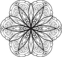 vecteur gratuit de mandala de fleur circulaire sur blanc