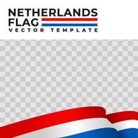 illustration vectorielle du drapeau néerlandais avec fond transparent. modèle de vecteur de drapeau de pays.