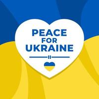 paix pour l'ukraine avec le drapeau de l'ukraine et la forme de coeur. prend en charge la conception vectorielle ukrainienne. vecteur