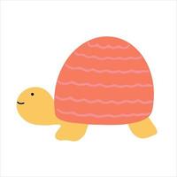 jolie tortue dessinée à la main dans une illustration de style doodle pour les enfants. illustration vectorielle. vecteur
