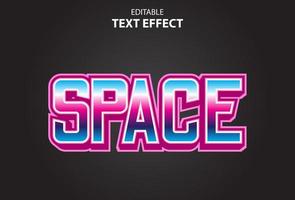 effet de texte d'espace avec couleur modifiable. vecteur