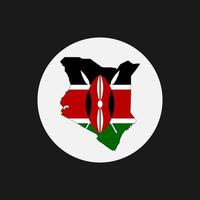 Kenya carte silhouette avec drapeau sur fond blanc vecteur