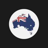 Australie carte silhouette avec drapeau sur fond blanc vecteur