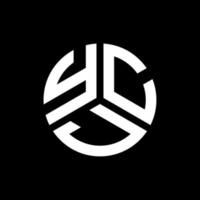 création de logo de lettre ycj sur fond noir. concept de logo de lettre initiales créatives ycj. conception de lettre ycj. vecteur