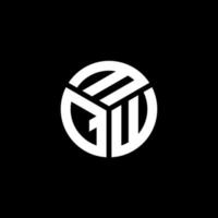création de logo de lettre mqw sur fond noir. concept de logo de lettre initiales créatives mqw. conception de lettre mqw. vecteur