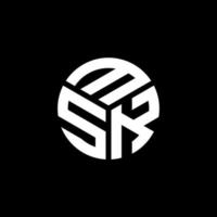 création de logo de lettre msk sur fond noir. concept de logo de lettre initiales créatives msk. conception de lettre msk. vecteur