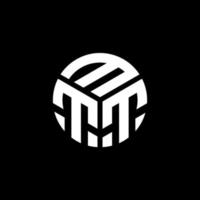 création de logo de lettre mtt sur fond noir. concept de logo de lettre initiales créatives mtt. conception de lettre mtt. vecteur