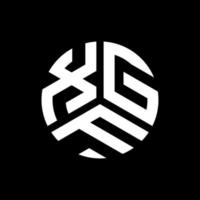 création de logo de lettre xgf sur fond noir. concept de logo de lettre initiales créatives xgf. conception de lettre xgf. vecteur
