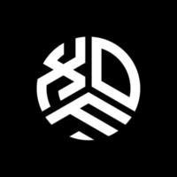 création de logo de lettre xof sur fond noir. concept de logo de lettre initiales créatives xof. conception de lettre xof. vecteur