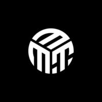 création de logo de lettre mmt sur fond noir. concept de logo de lettre initiales créatives mmt. conception de lettre mmt. vecteur