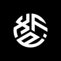 création de logo de lettre xfp sur fond noir. concept de logo de lettre initiales créatives xfp. conception de lettre xfp. vecteur