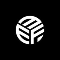 création de logo de lettre mef sur fond noir. concept de logo de lettre initiales créatives mef. conception de lettre mef. vecteur