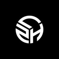 création de logo de lettre lzh sur fond noir. concept de logo de lettre initiales créatives lzh. conception de lettre lzh. vecteur