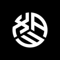 création de logo de lettre xaw sur fond noir. concept de logo de lettre initiales créatives xaw. conception de lettre xaw. vecteur